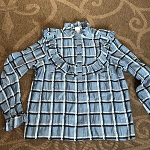 Gorgeous ruffle blouse Women’s size EUR 42, UK 14, US 12. Pretty and preppy.